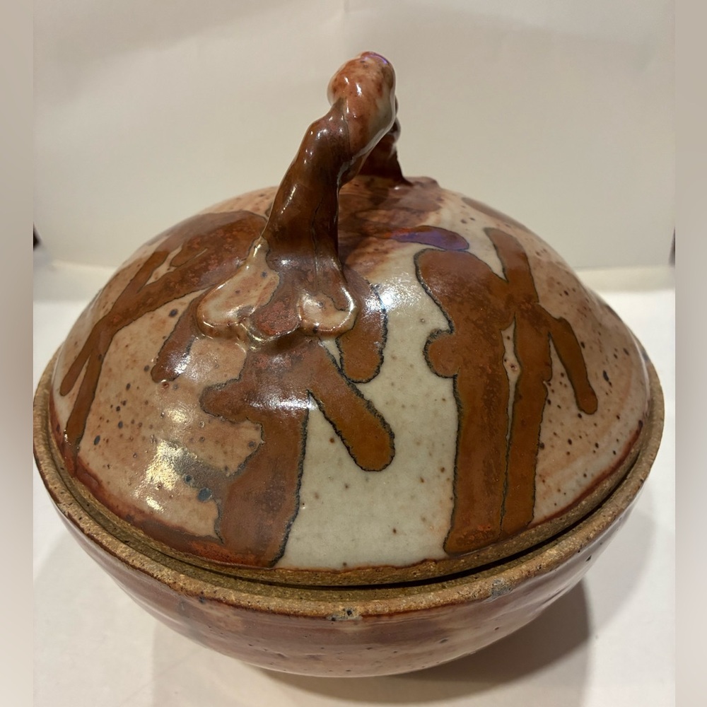 Art Pottery Casserole Lidded Dish Perfect for Side Dishes Decor or Console Dish